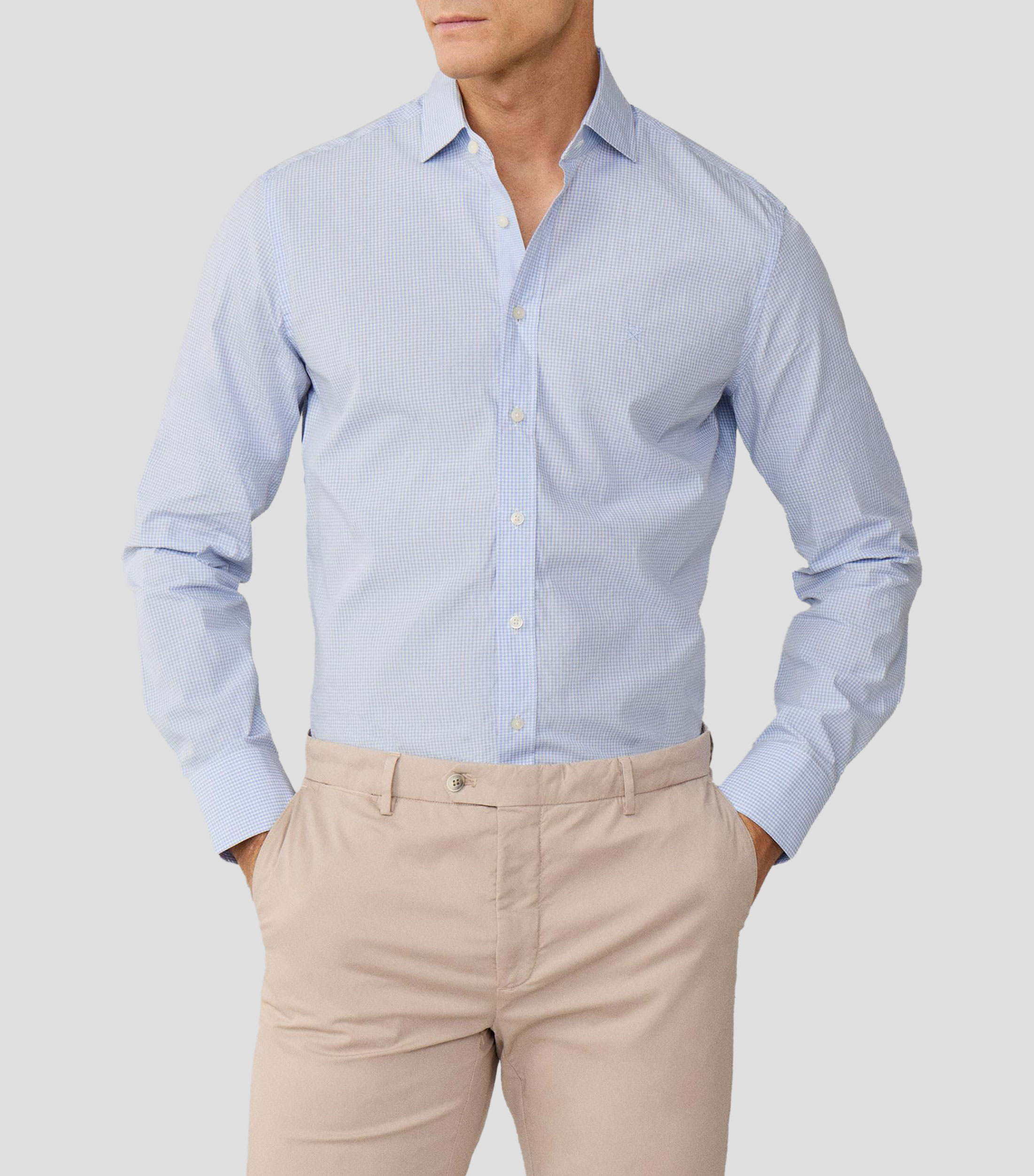 Camisa de cuadros con manga larga Hombre